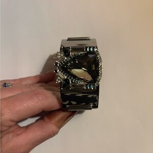 Silver and Black Statement Bracelet